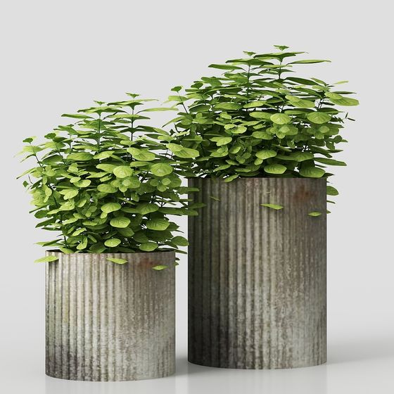 Industrial Planters 3D model for Creative Projects
