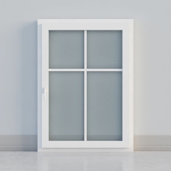 Elegant Glass Window 3D Model – Modern Frosted Design