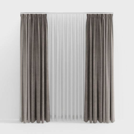Elegant Curtains 3D model for Modern Interior Design