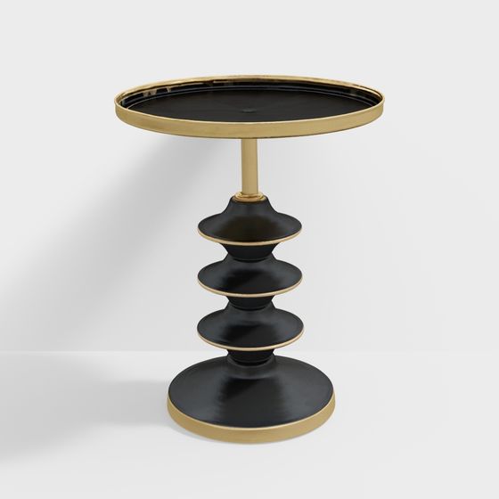 Rufus Metal Table in Black &amp; Gold Colour