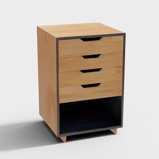 Chic Bedside Table 3D model for Contemporary Interiors