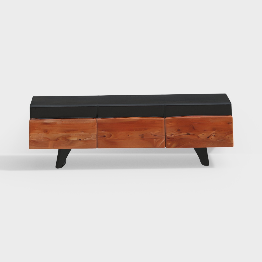 Arduous Acacia Wood Low Height TV Unit in Brown Colour