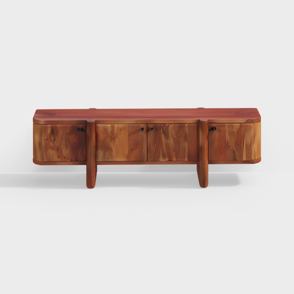Haruki Acacia Wood Low Height TV Unit in Teak Colour