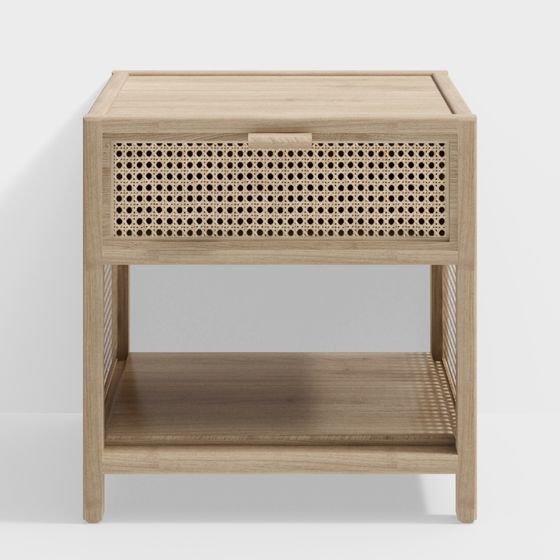 Minimalist Wooden Side Table 3D model