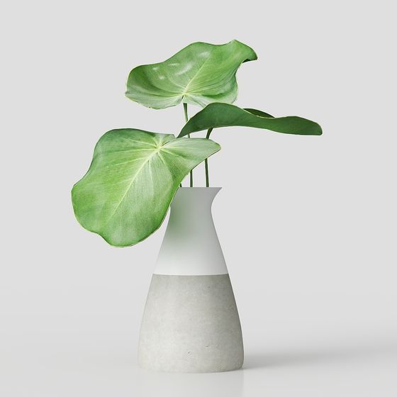Contemporary Green Plant Vase 3D model for Creative Works