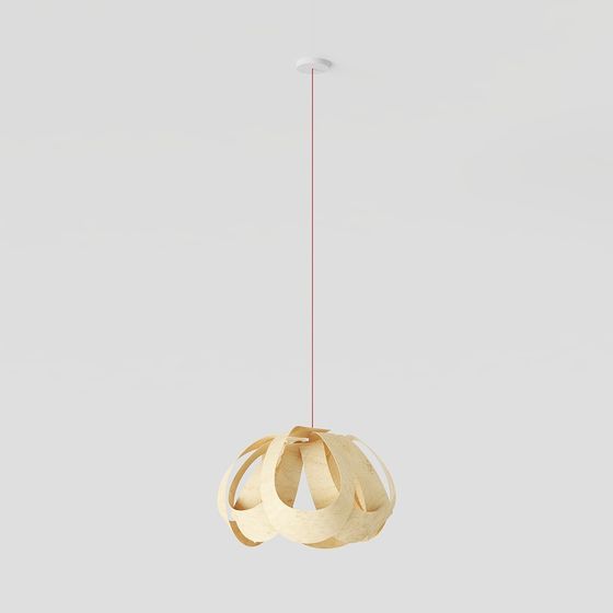 Elegant Paper Art Pendant Light 3D model