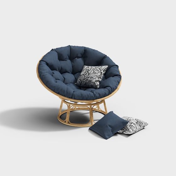 Papasan Chair 3D model - Unique and Comfortable Design