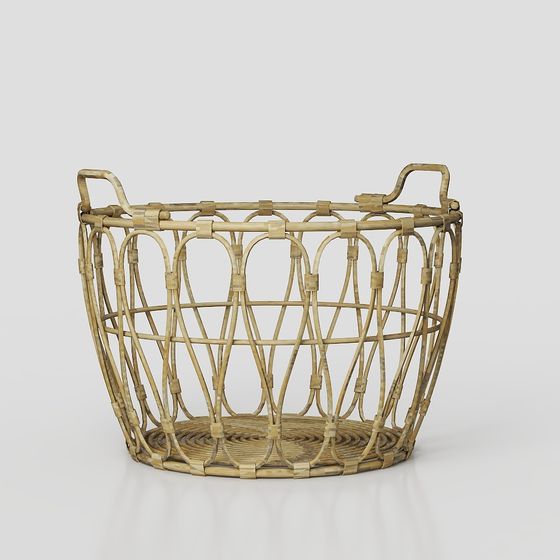 Realistic Bamboo Basket 3D model for Natural Spaces