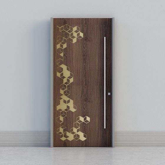 Geometric Shadow Door 3D model for Modern Spaces