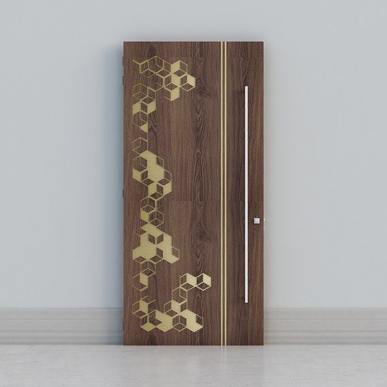 Geometric Light and Shadow Door 3D model for Modern Designs