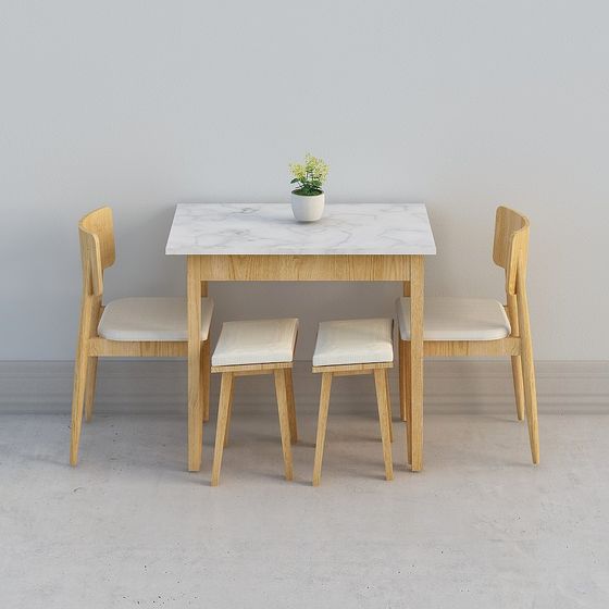 Minimalist Dining Set 3D model