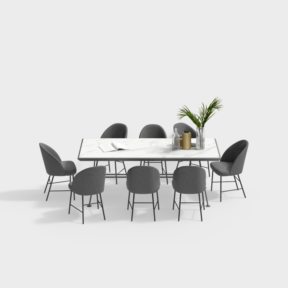 Conjunto de mesa de comedor moderna