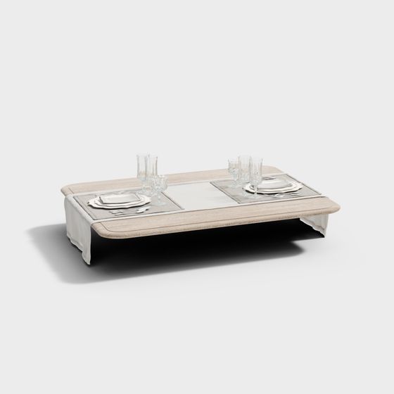 Elegant Low-Poly Coffee Table 3D model