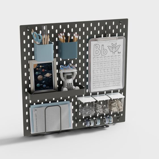 Pegboard Organizer 3D model