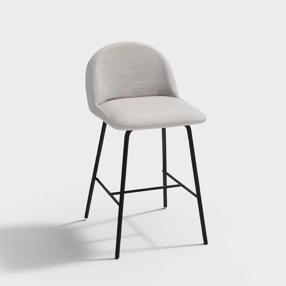 Velvet Bar & Counter Stool in Ash Grey