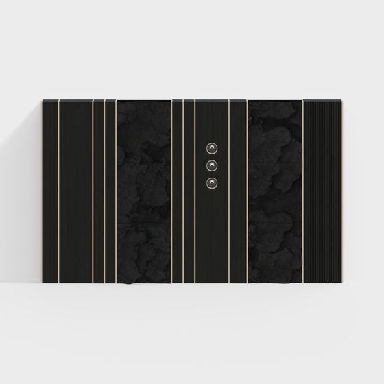 Elegant Black and Gold 3D Model Door Design