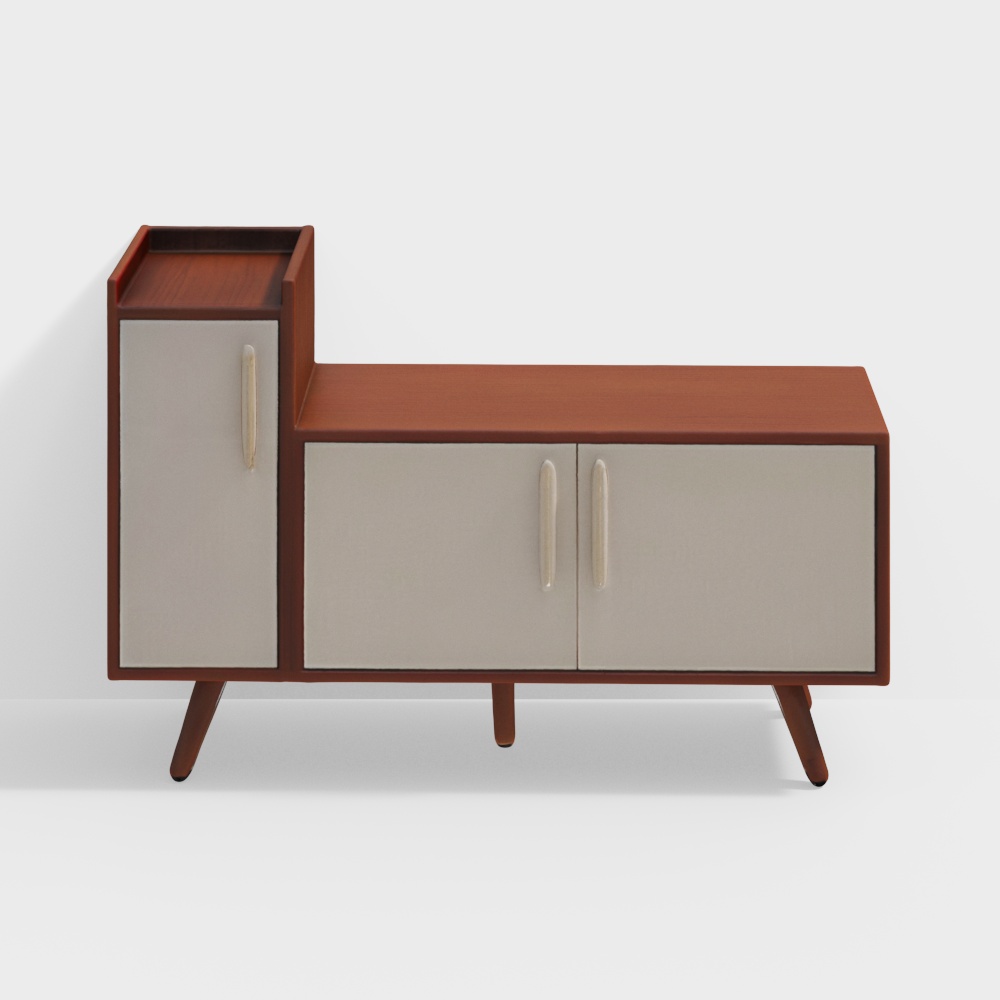 Shoe Cabinet in Walnut Finish