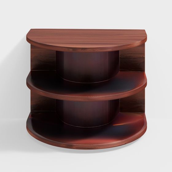 Elegant Semi-Circular Bookshelf 3D model