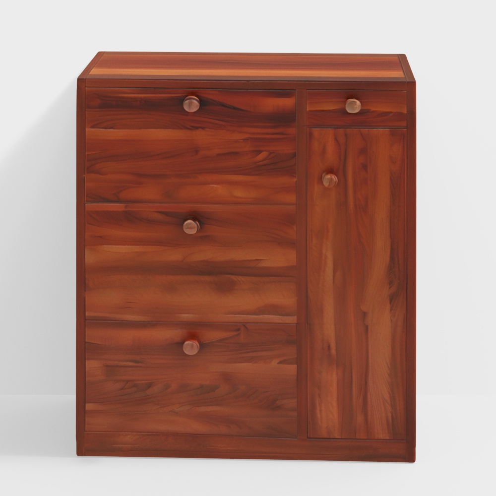 Shoe Cabinet with Pull-Down Foldable Drawers