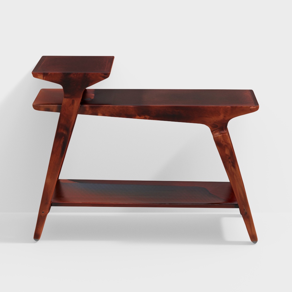 Sleek Wooden Table 3D Model – Low-Poly Wood Design