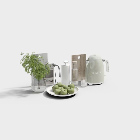 Stylish Low-Poly Kitchen Collection 3D model