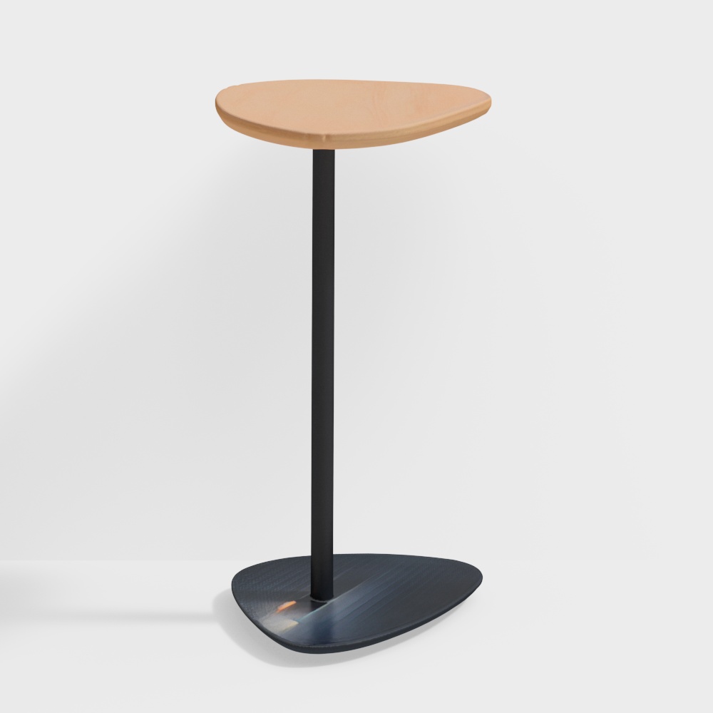 Pebble Solid Wood & Metal Side Table in Teak
