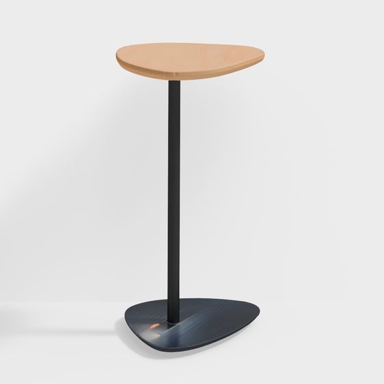 Pebble Solid Wood &amp; Metal Side Table in Teak and G