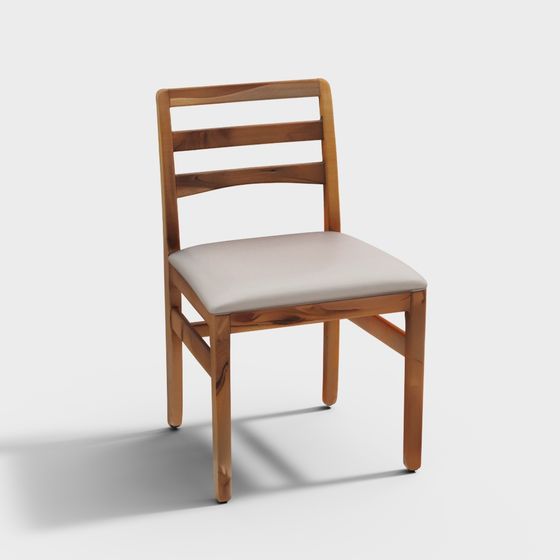 Elegant Wooden Chair 3D model for Design Projects