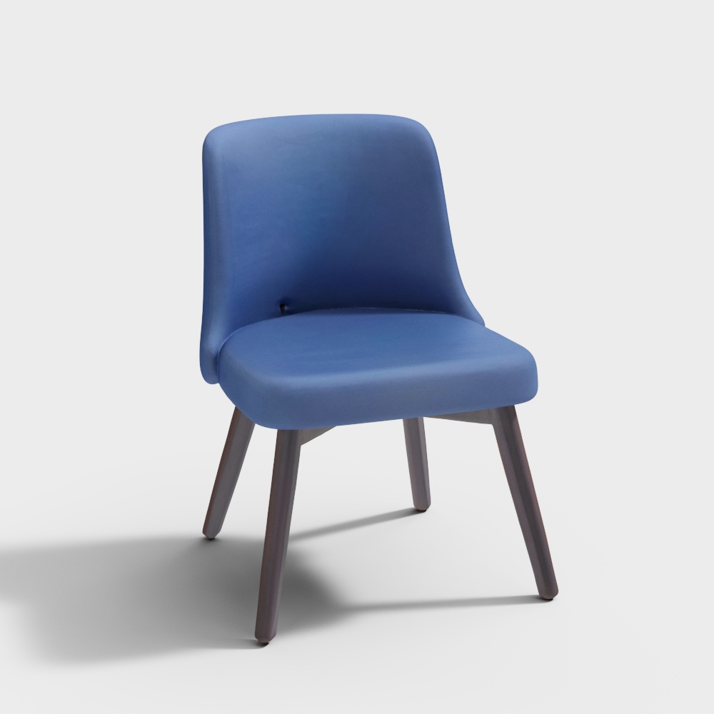 Dualo Upholstered Dining Chair in Sapphire Blue