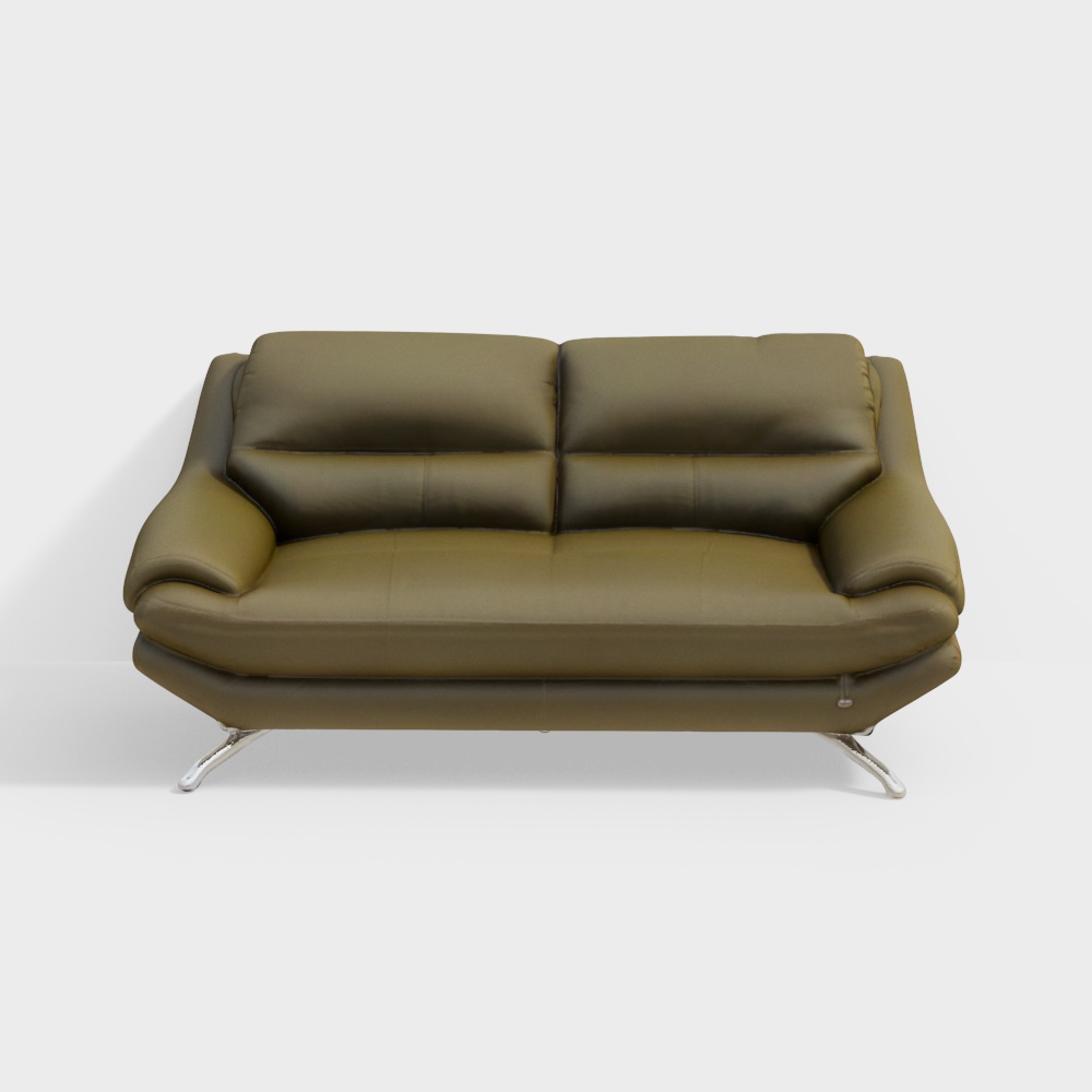 Leatherette 3-Seater Sofa in Olive Green