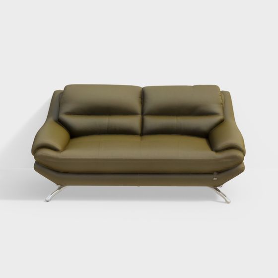 Leatherette 3 Seater Sofa in Olive Green
