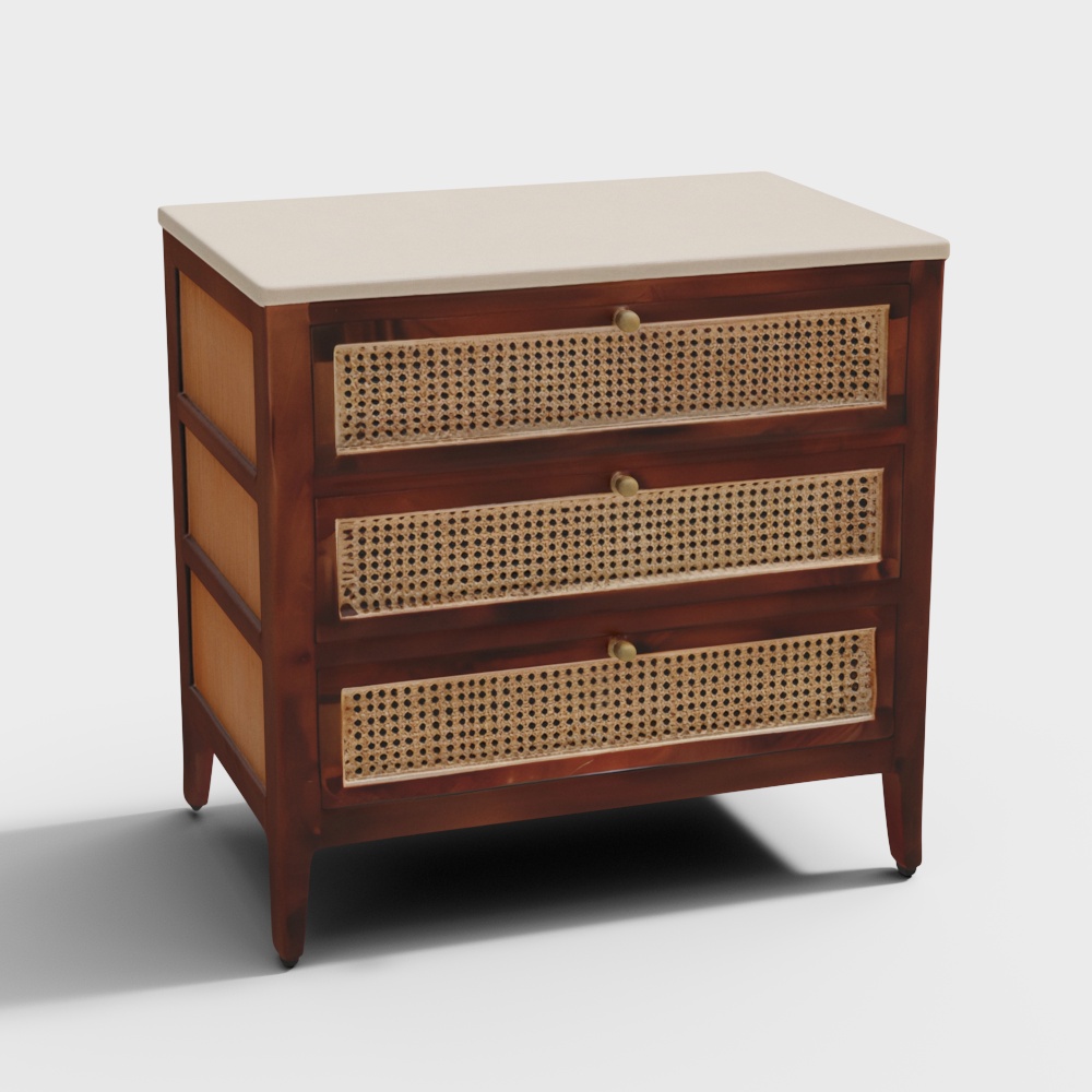 Siam Acacia Wood Chest of Drawers in Honey Color