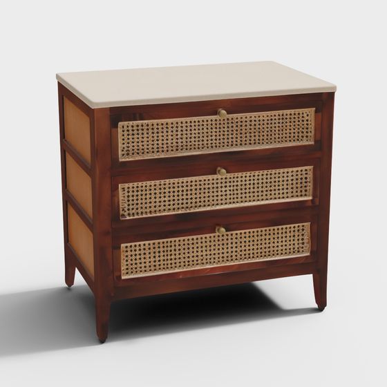 Charming Vintage Nightstand 3D model for Modern Interiors