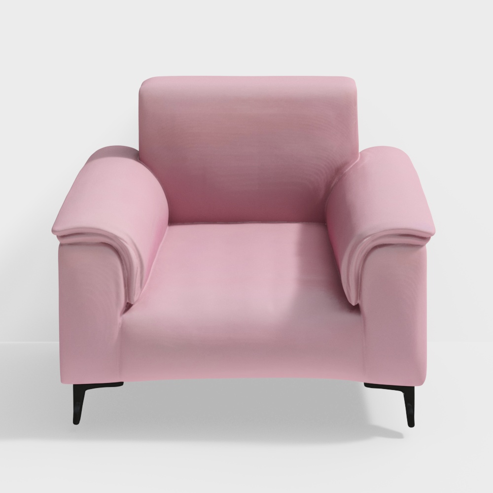 Cleo Velvet 1-Seater Sofa in Desert Rose Color