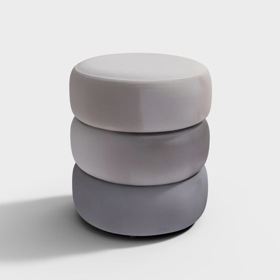 Velvet Tiered Pouffe in shades of Grey