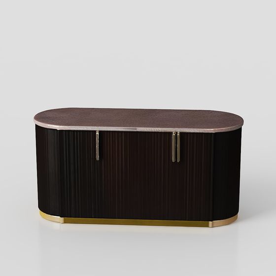 Stylish Oval Storage Cabinet 3D model for Modern Spaces