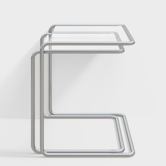 Stylish Metal Frame Side Table 3D model for Modern Interiors