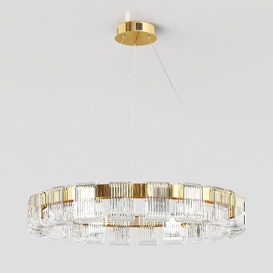Elegant Low-Poly 3D Chandelier Model