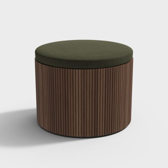 Stylish Low-Poly Round Stool 3D model