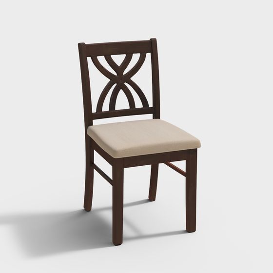 Elegant Wooden Chair 3D model for Modern Design