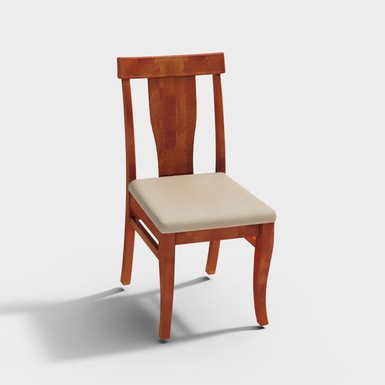 Vintage Wooden Chair 3D model