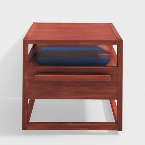 Minimalist Wooden Side Table 3D model