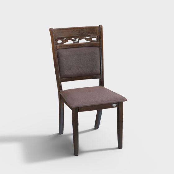 Vintage Wooden Chair 3D Model