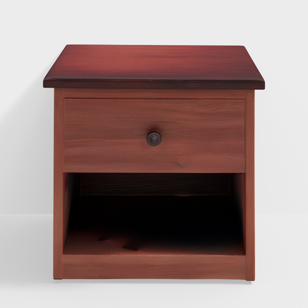 Solid Wood Bedside Table in Walnut Finish