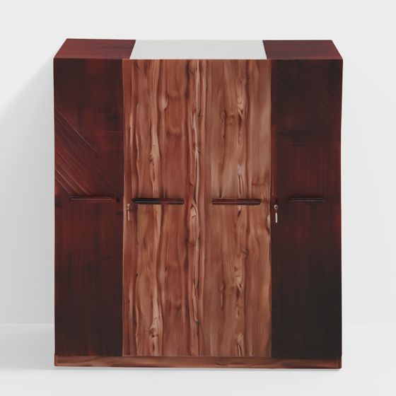 Veneer 4 Door Wardrobe in Walnut Finish