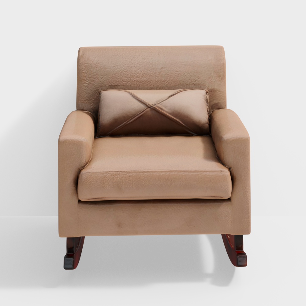 Boucle Rocking Chair in Almond Brown