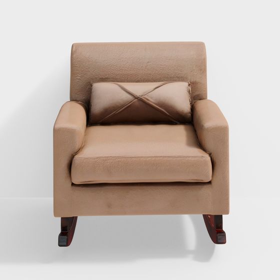 Elegant Low-Poly Leather Lounge Chair 3D model