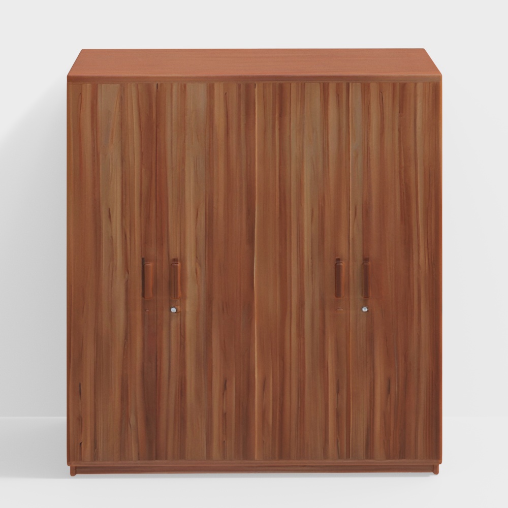 3-Door Wardrobe in Walnut Finish