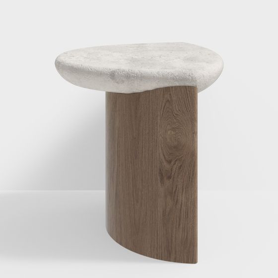 Concrete Round Stool 3D model
