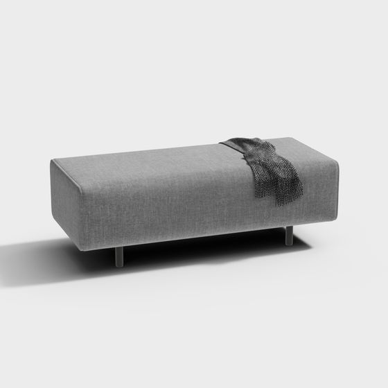 Urban Comfort Ottoman 3D model for Stylish Interiors